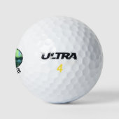 Wikingschiff und Nordlichter Golfball (Logo)
