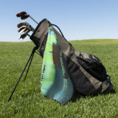 Wikingschiff und Nordlichter Golfhandtuch (Gras)