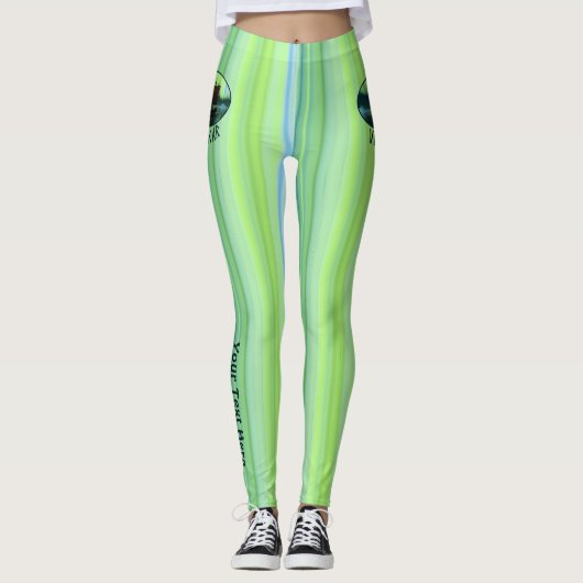 Wikingschiff und Nordlichter Leggings (Vorderseite)