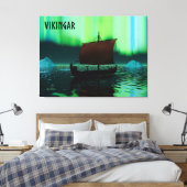 Wikingschiff und Nordlichter Leinwanddruck (Insitu (Schlafzimmer))