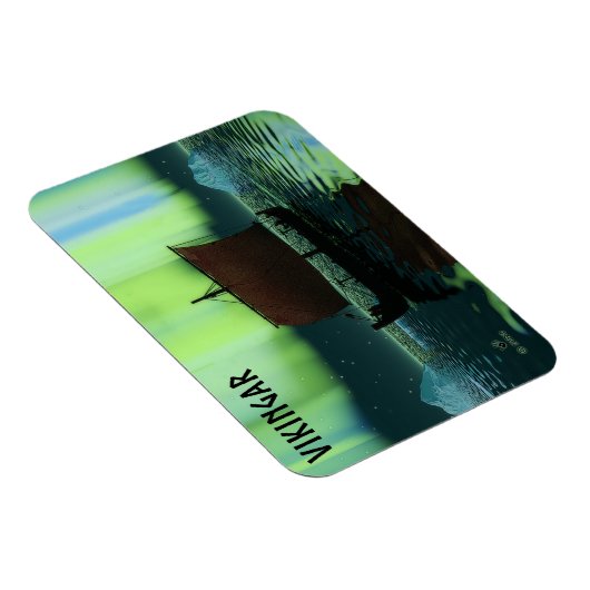 Wikingschiff und Nordlichter Magnet (Rechte Seite)