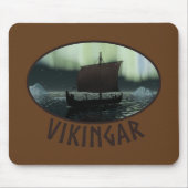 Wikingschiff und Nordlichter Mousepad (Vorne)