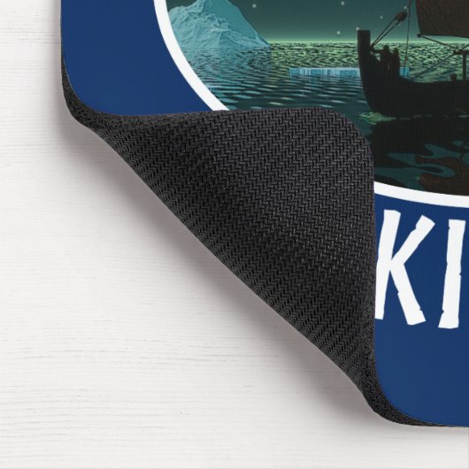 Wikingschiff und Nordlichter Mousepad (Ecke)