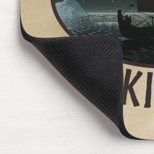 Wikingschiff und Nordlichter Mousepad (Ecke)