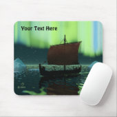 Wikingschiff und Nordlichter Mousepad (Mit Mouse)