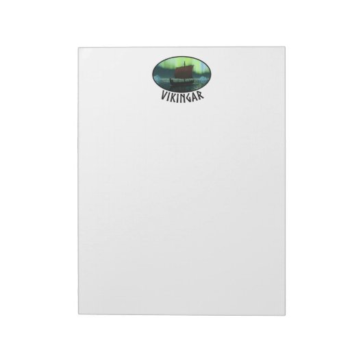 Wikingschiff und Nordlichter Notizblock (Rotiert)