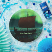 Wikingschiff und Nordlichter Pappteller (Party)