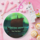 Wikingschiff und Nordlichter Pappteller (Party)