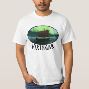 Wikingschiff und Nordlichter T-Shirt