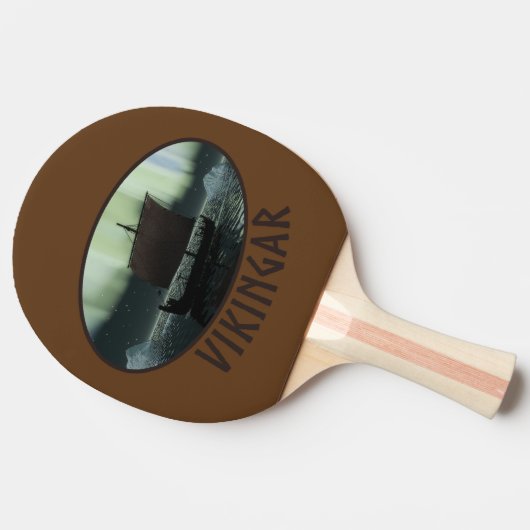 Wikingschiff und Nordlichter Tischtennis Schläger (Seitenansicht)