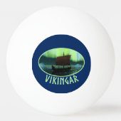 Wikingschiff und Nordlichter Tischtennisball (Rückseite)