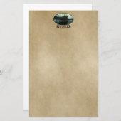 Wikingschiff unter Nordlicht Briefpapier (Vorne/Hinten)