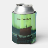 Wikingschiff unter Nordlicht Dosenkühler (Kanne Vorderseite)