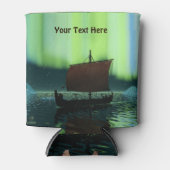 Wikingschiff unter Nordlicht Dosenkühler (Vorderseite)