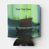 Wikingschiff unter Nordlicht Dosenkühler (Rückseite)