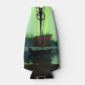 Wikingschiff unter Nordlicht Flaschenkühler (Rückseite)