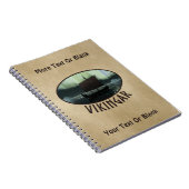 Wikingschiff unter Nordlicht Notizblock (Rechte Seite)