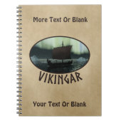 Wikingschiff unter Nordlicht Notizblock (Vorderseite)