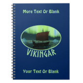 Wikingschiff unter Nordlicht Notizblock (Vorderseite)