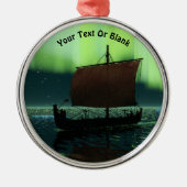 Wikingschiff unter Nordlicht Ornament Aus Metall (Vorne)