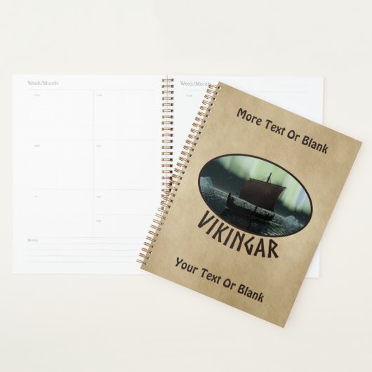 Wikingschiff unter Nordlicht Planer (Anzeige)