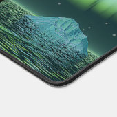 Wikingschiff unter Nordlicht Schreibtischunterlage (Ecke)