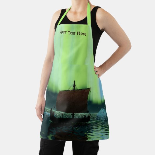 Wikingschiff unter Nordlicht Schürze (InSitu)