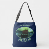 Wikingschiff unter Nordlicht Tragetaschen Mit Langen Trägern (Rückseite)