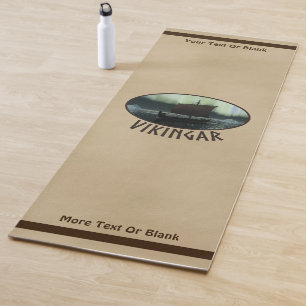 Wikingschiff unter Nordlicht Yogamatte