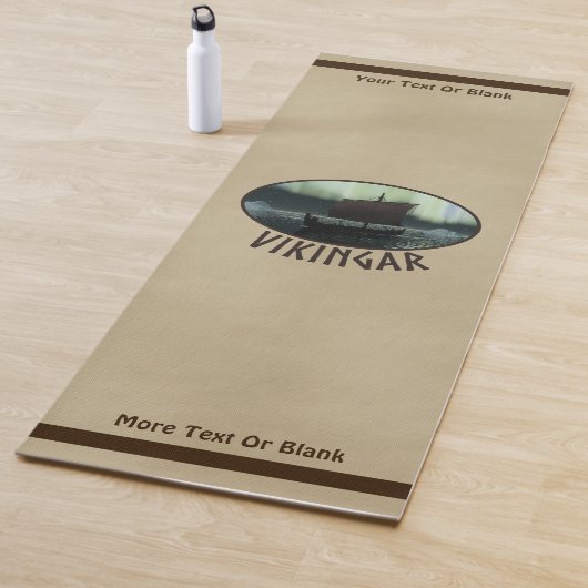 Wikingschiff unter Nordlicht Yogamatte (Beispiel)