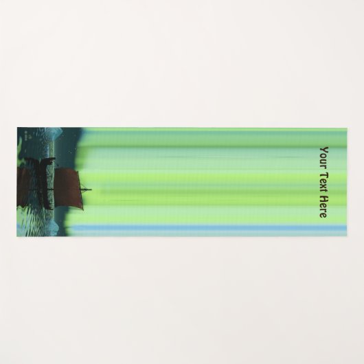 Wikingschiff unter Nordlicht Yogamatte (Vorderseite (Horizontal))