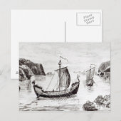 Wikingschiffe Postkarte (Vorne/Hinten)