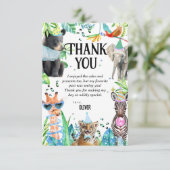 Wil Birthday Safari Animals Dankeskarte (Stehend Vorderseite)