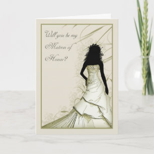 wil you be my Matron of Honor cream blends Einladung