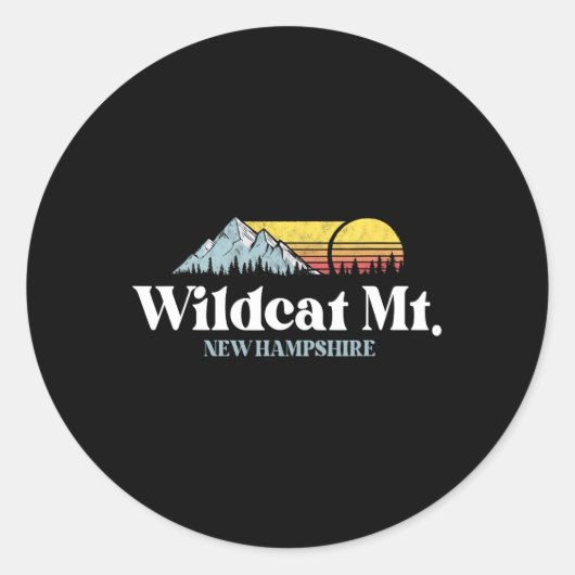 Wilat Mountain, New Hampshire, Ski Slopes Snowboar Runder Aufkleber (Vorderseite)