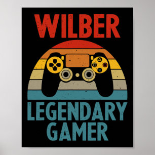 Wilber Geschenk Name Personalisiert Lustig Gaming  Poster