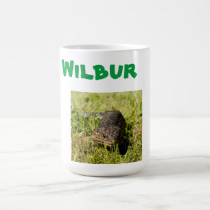 Wilbur Name mit Aussie Lizard, Tasse des Kaffees