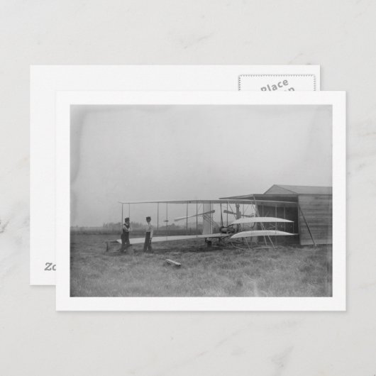 Wilbur & Orville Wright, 2. motorgetriebene Maschi Postkarte (Vorne/Hinten)
