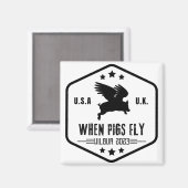 Wilbur Pig: Wenn Schweine 3"-Aufkleber fliegen Magnet (Vorderseite/Rückseite)