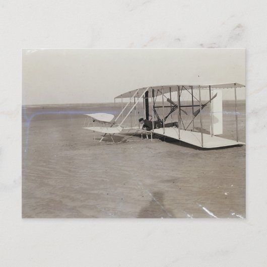 Wilbur Wright in Prone Position in beschädigter Ma Postkarte (Vorderseite)