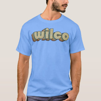 Wilco Vintage Regenbogen-Typografie-Stil 70er Jahr T-Shirt