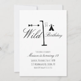 Wild 1. Geburtstag Camp Tribal Schwarz-Weiß