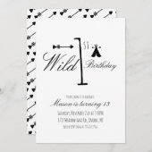 Wild 1. Geburtstag Camp Tribal Schwarz-Weiß (Vorne/Hinten)