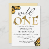 Wild 1. Geburtstag Einladung für eine Goldene Safa (Vorne/Hinten)