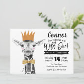 Wild 1. Geburtstag Einladung Giraffe Jungle (Stehend Vorderseite)