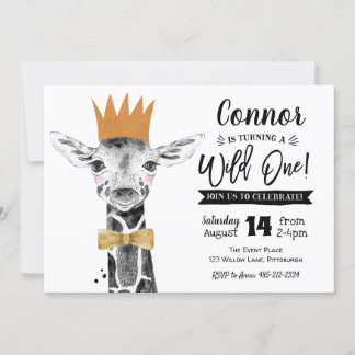Wild 1. Geburtstag Einladung Giraffe Jungle