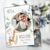 wild 1. Geburtstag Junge Sweet Animal Wasserfarbe