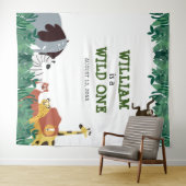 Wild 1. Geburtstag Party Jungle Foto Hintergrund Wandteppich (Beispiel (Horizontal))