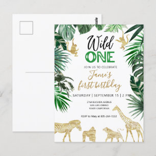 Wild 1. Geburtstag Safari Postkarte