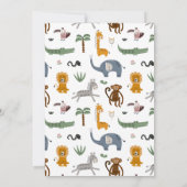 Wild 1. Geburtstag Safari Tiere Niedlich Kinder Einladung (Rückseite)